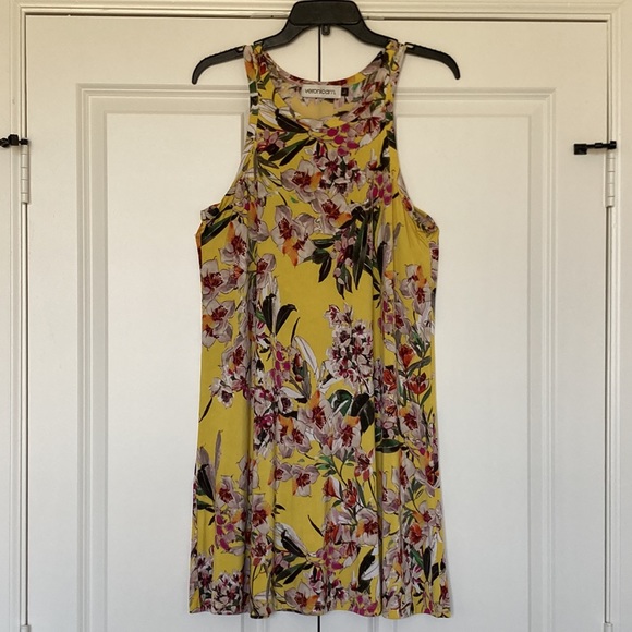 UEC Veronica M. Sleeveless Swing Dress Yellow Floral Dress Large - Picture 3 of 12
